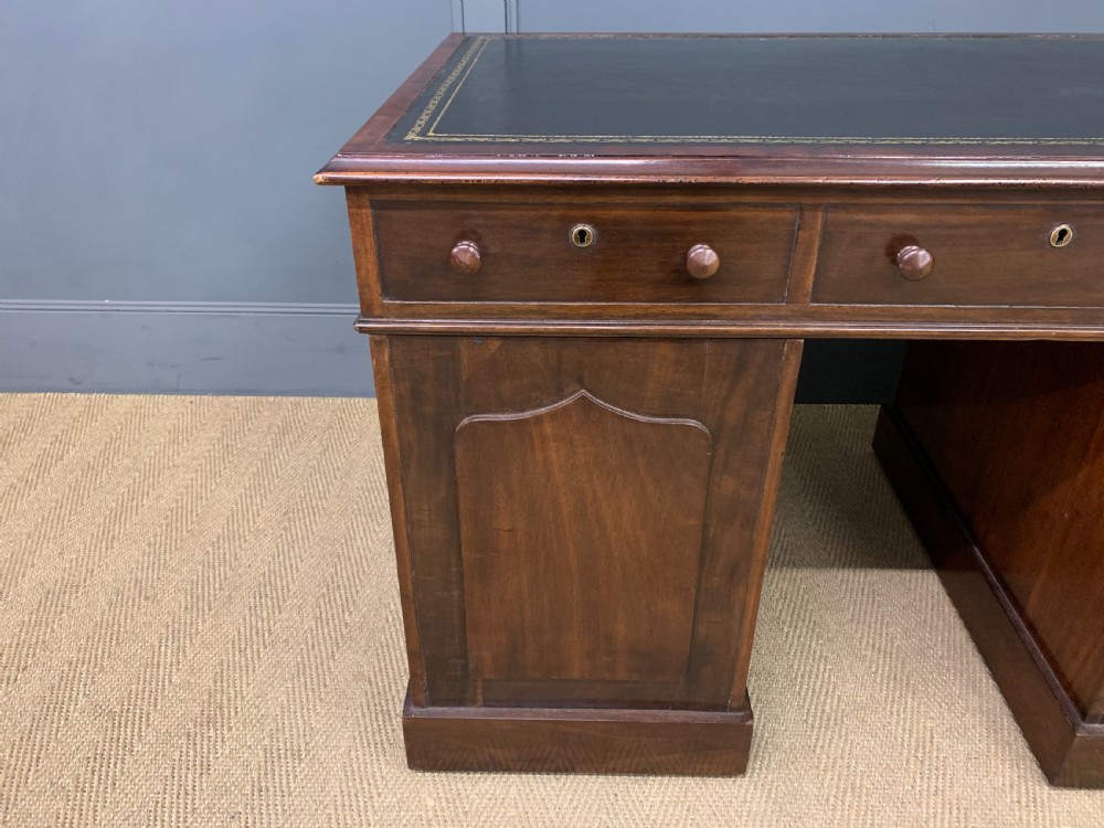 Early Victorian Mahogany Pedestal Desk View XIV