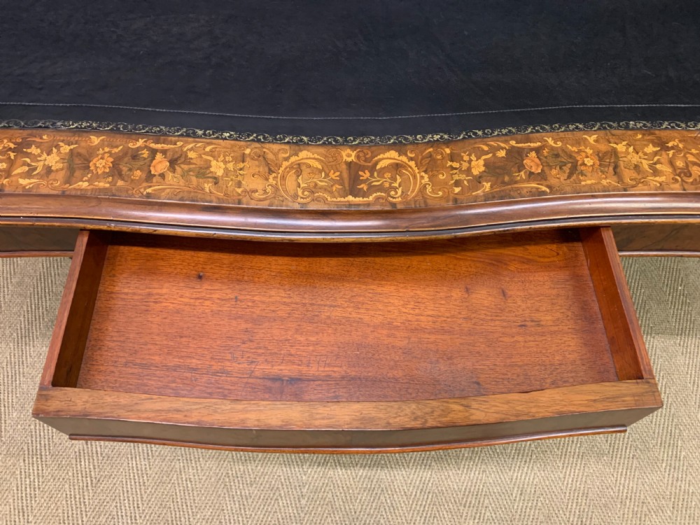 Victorian Floral Marquetry Burr Walnut Writing Table View XV