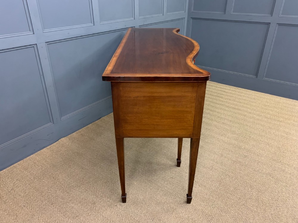 Georgian Inlaid Mahogany Serpentine Sideboard View IX