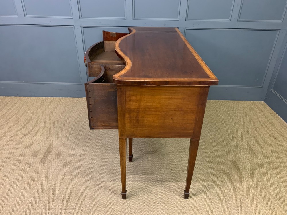 Georgian Inlaid Mahogany Serpentine Sideboard View XIII