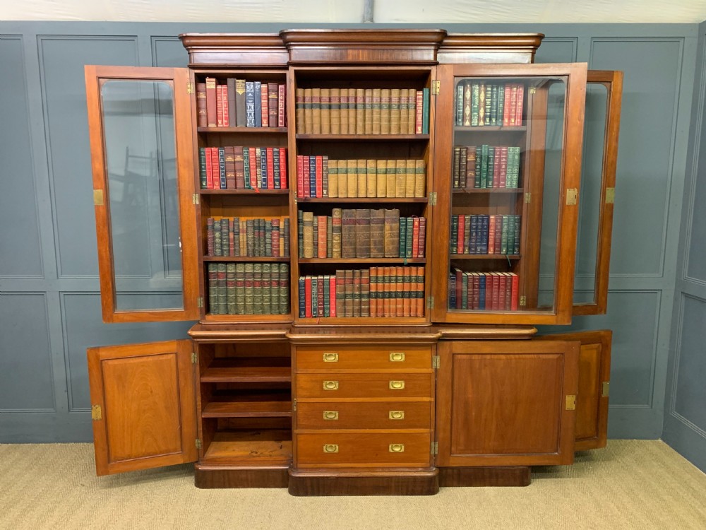 Victorian Mahogany Breakfront Bookcase View IV