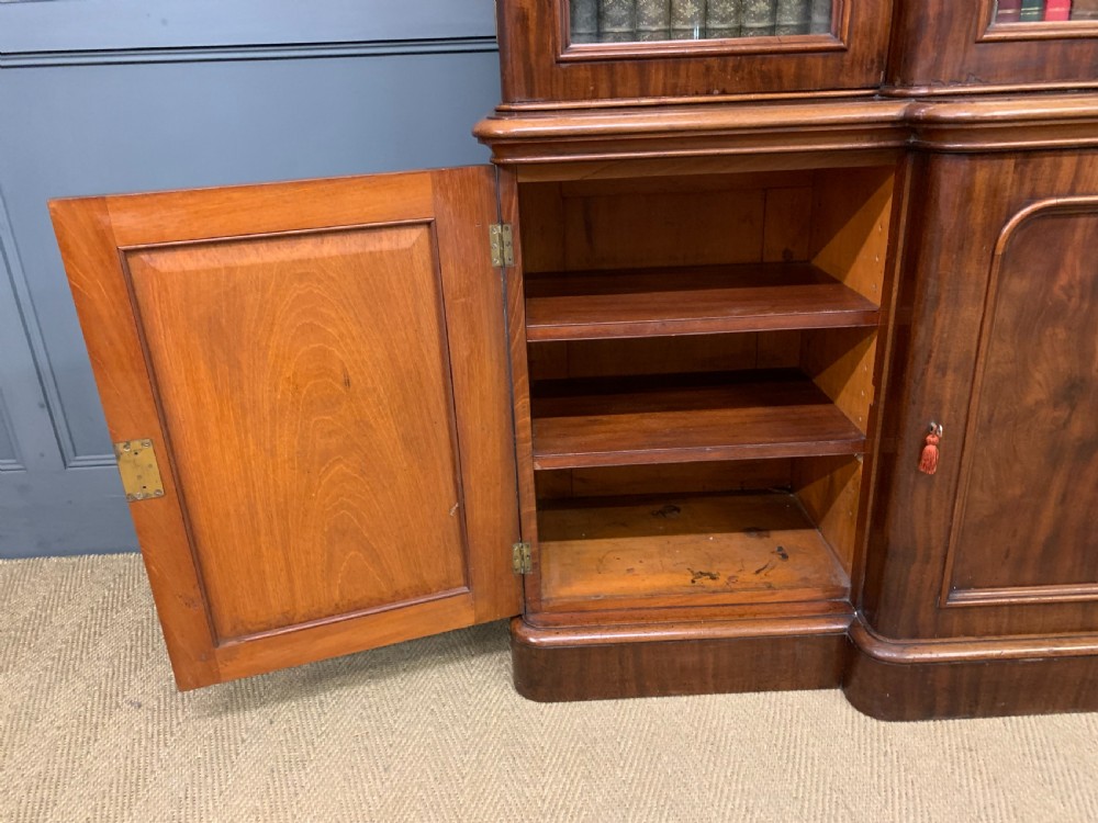Victorian Mahogany Breakfront Bookcase View V