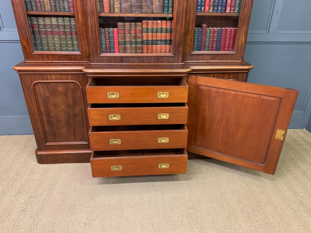 Victorian Mahogany Breakfront Bookcase View VII