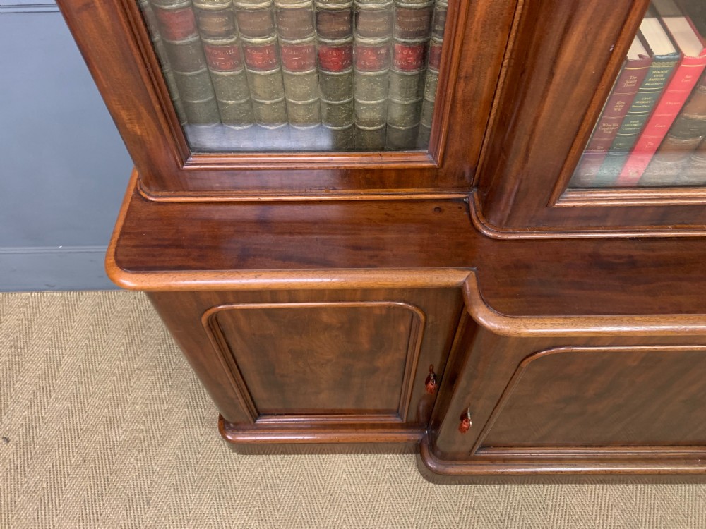 Victorian Mahogany Breakfront Bookcase View XI
