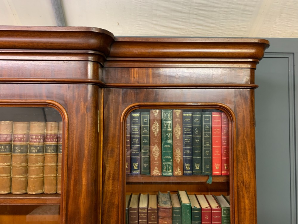 Victorian Mahogany Breakfront Bookcase View XIII