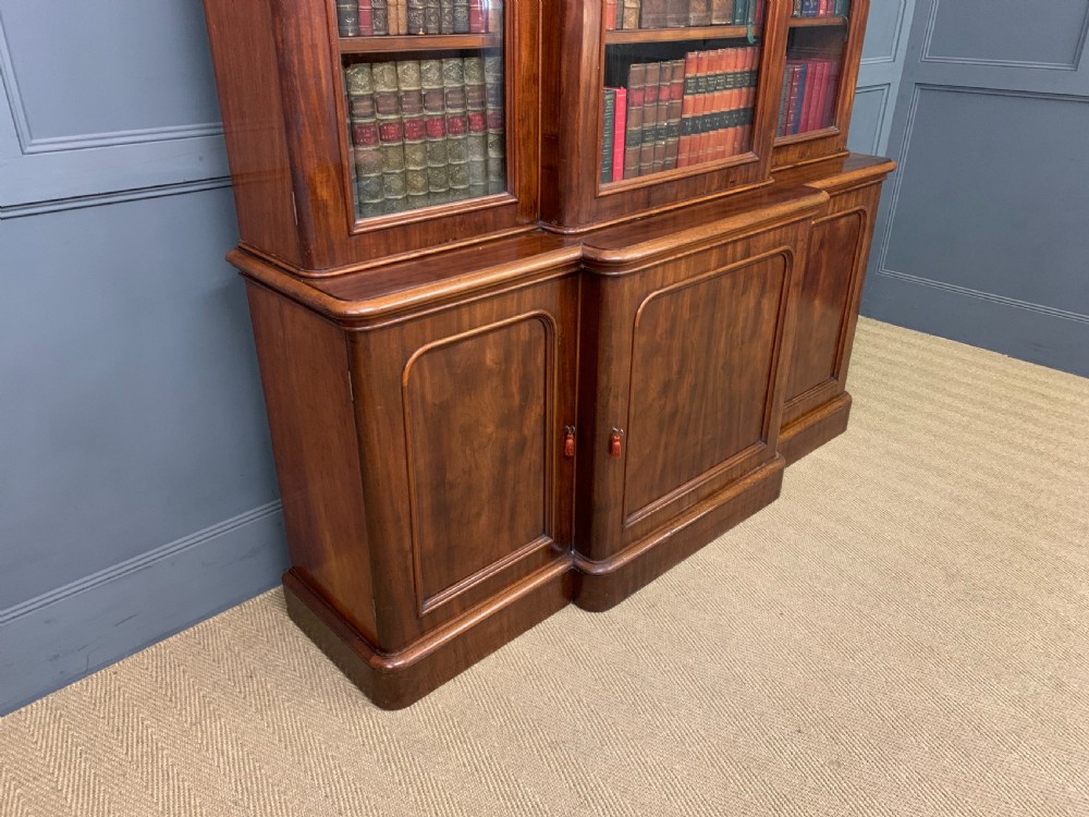 Victorian Mahogany Breakfront Bookcase View XVI
