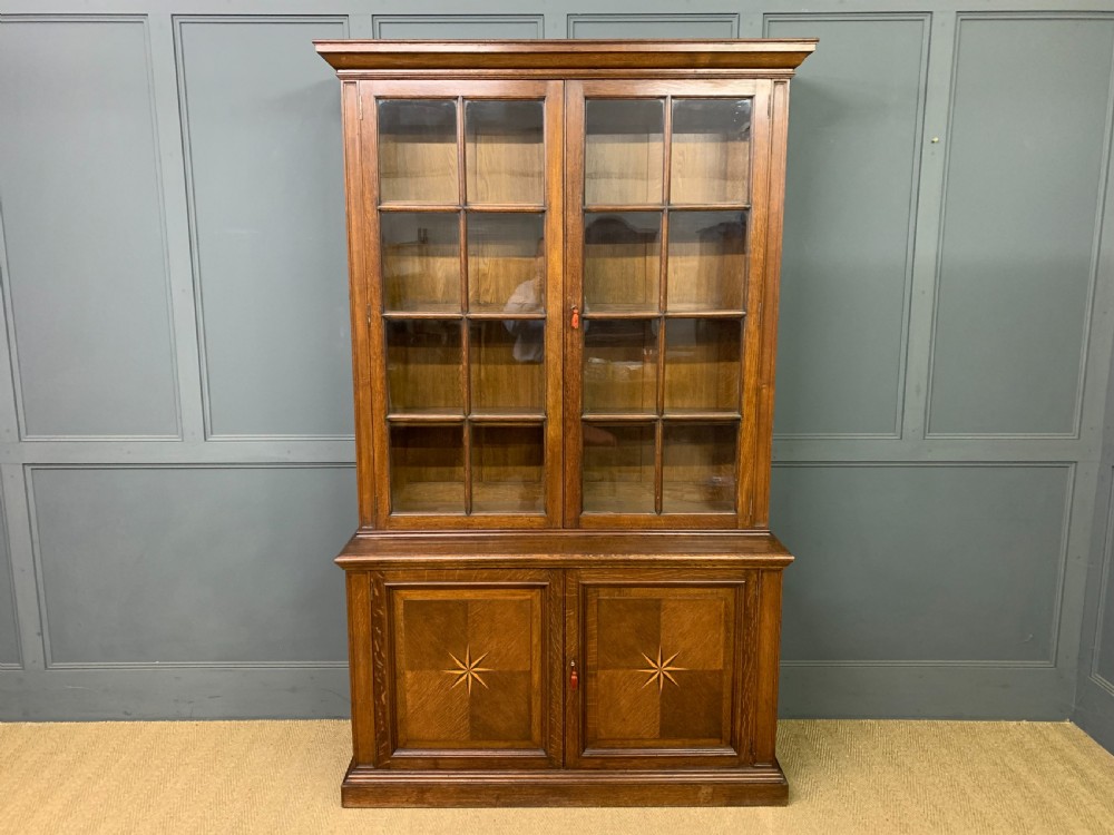 Oak Glazed Bookcase View II