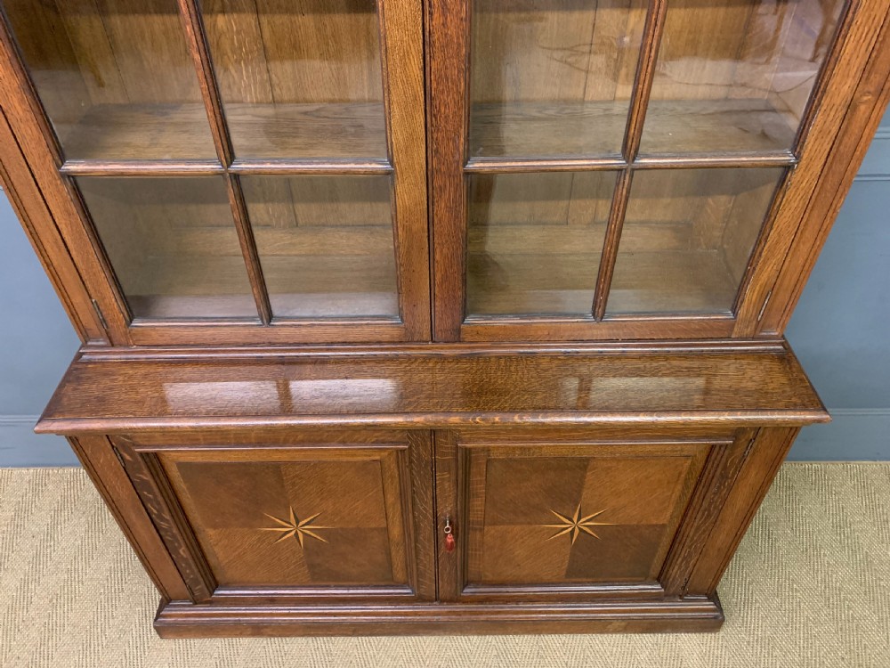 Oak Glazed Bookcase View VI