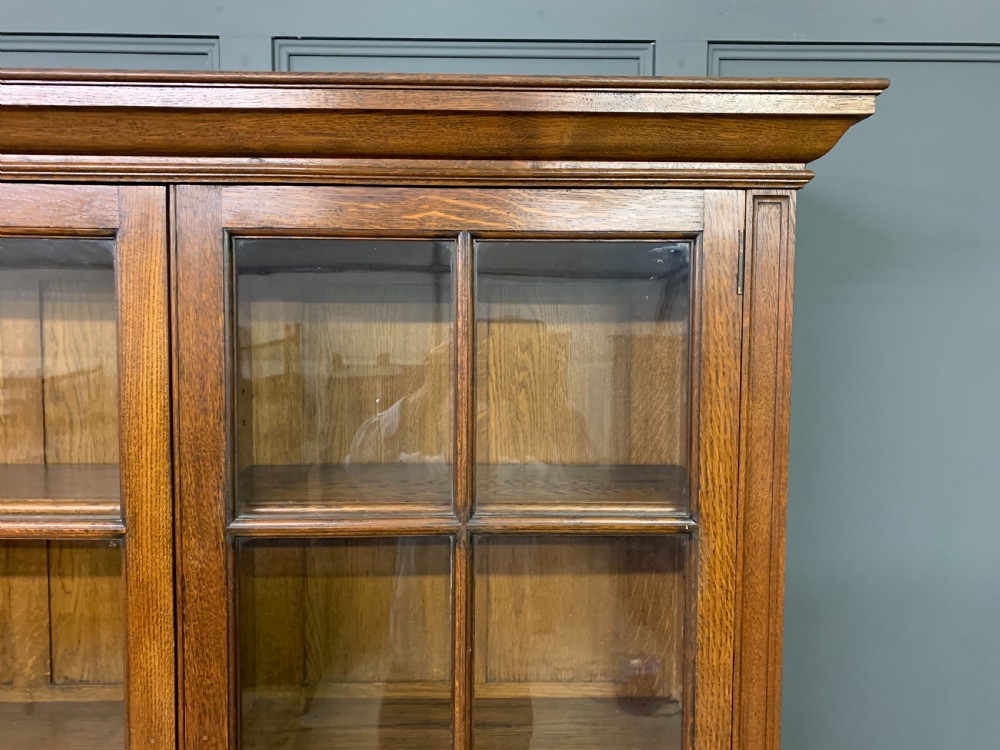 Oak Glazed Bookcase View VII