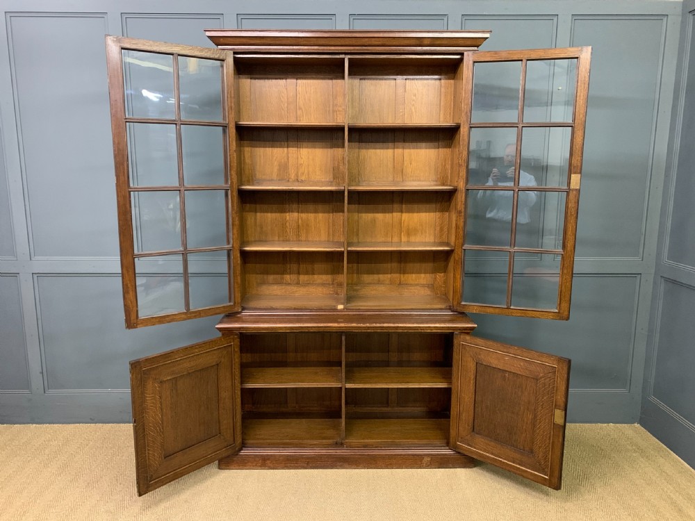 Oak Glazed Bookcase View VIII