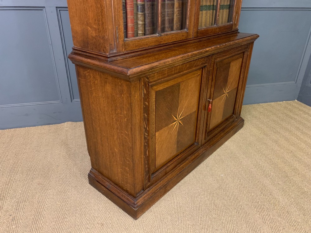 Oak Glazed Bookcase View XIV