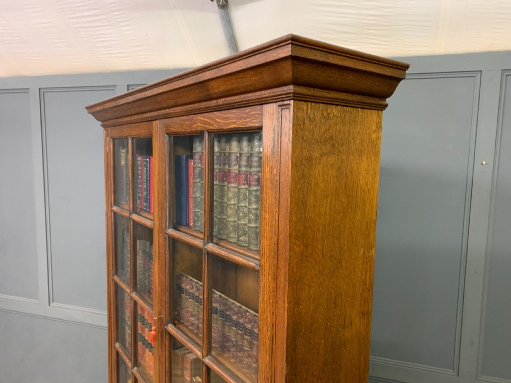 Oak Glazed Bookcase View XVII
