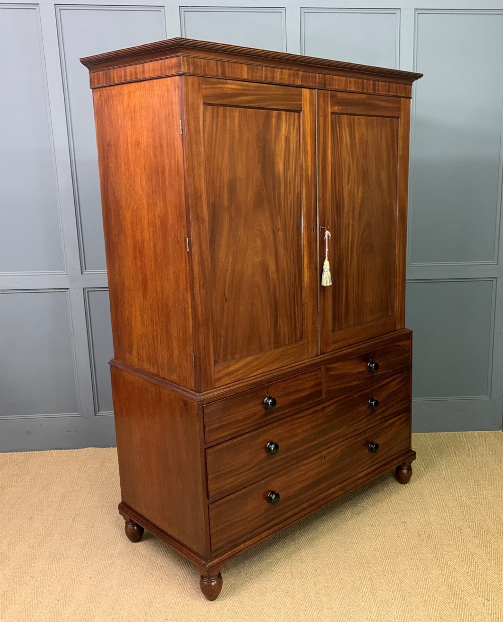 George IV Mahogany Linen Press by Gillows