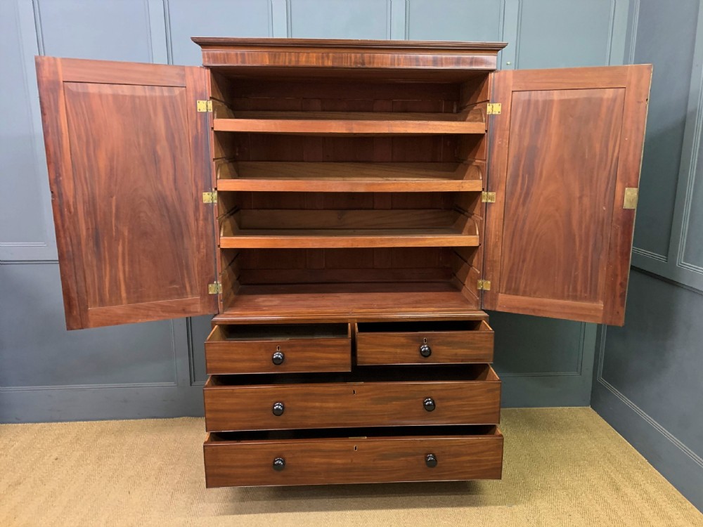 George IV Mahogany Linen Press by Gillows View X
