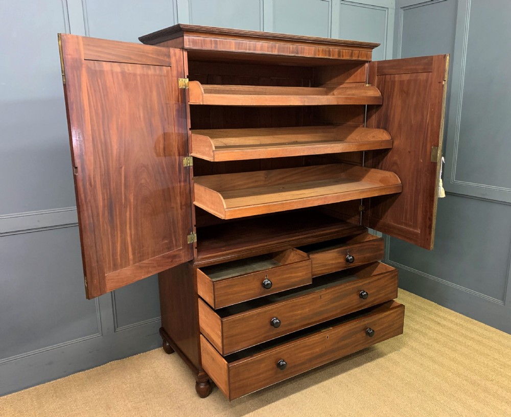 George IV Mahogany Linen Press by Gillows View XI