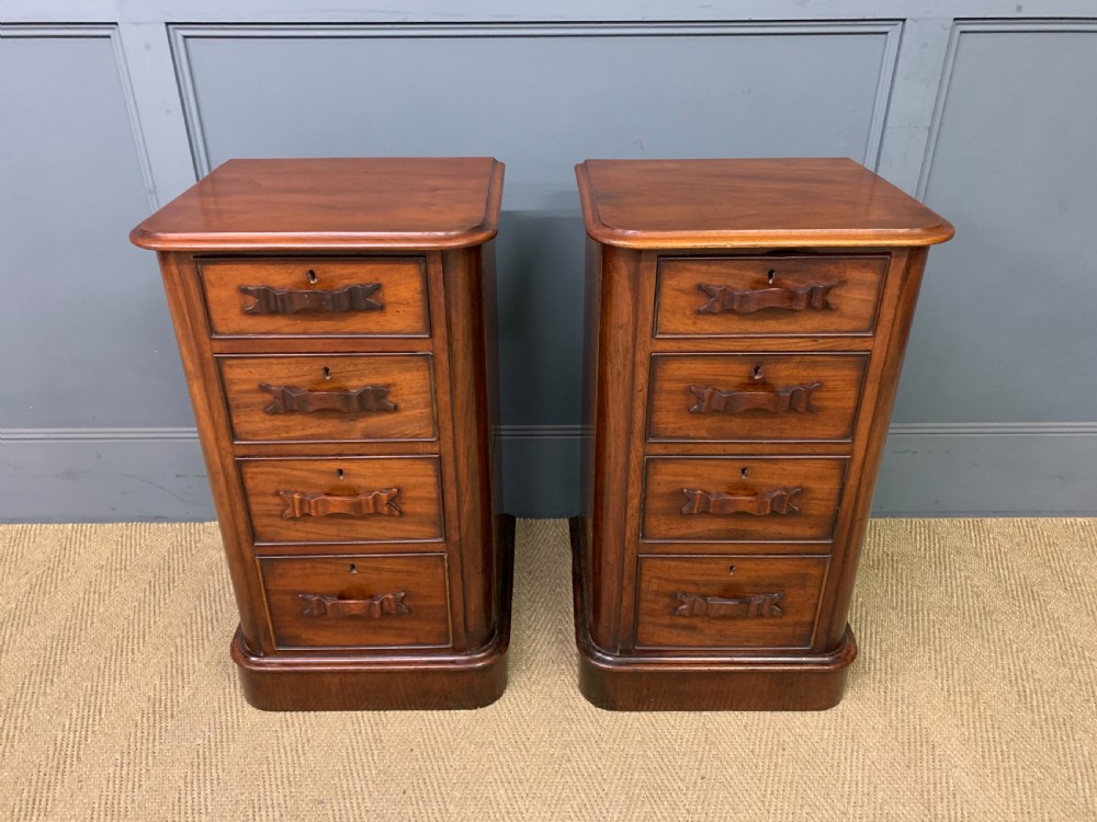Pair of Victorian Mahogany Bedside Chests View II