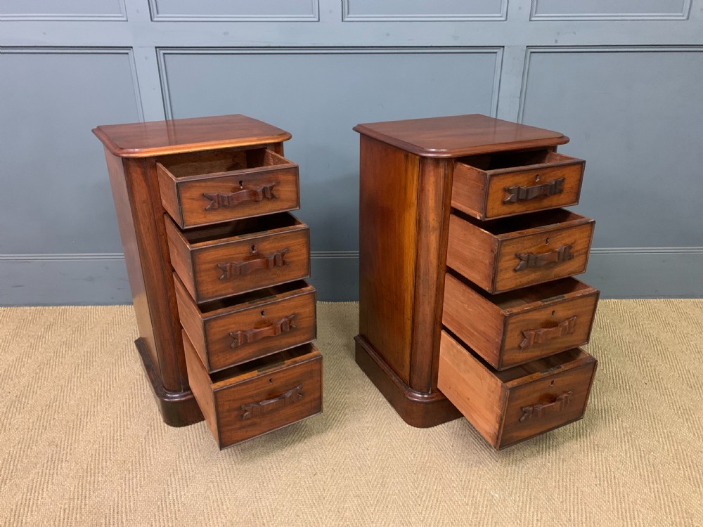 Pair of Victorian Mahogany Bedside Chests View VII