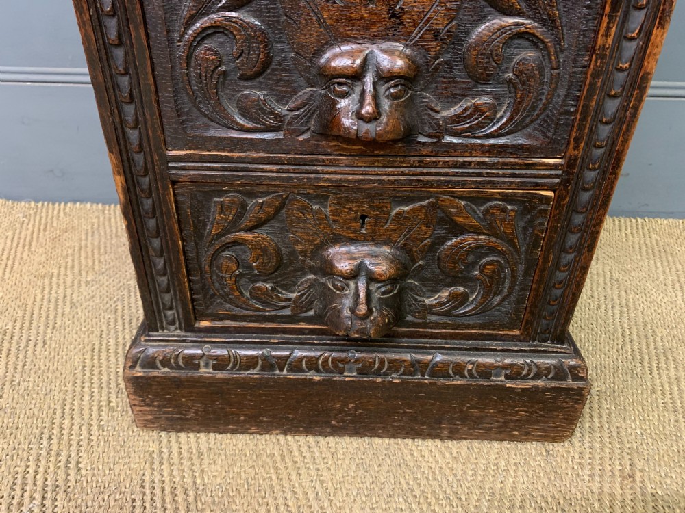 Pair of Victorian Carved Oak Bedside Chests View X