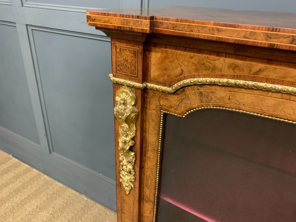 Victorian Burr Walnut Side Cabinet View IV