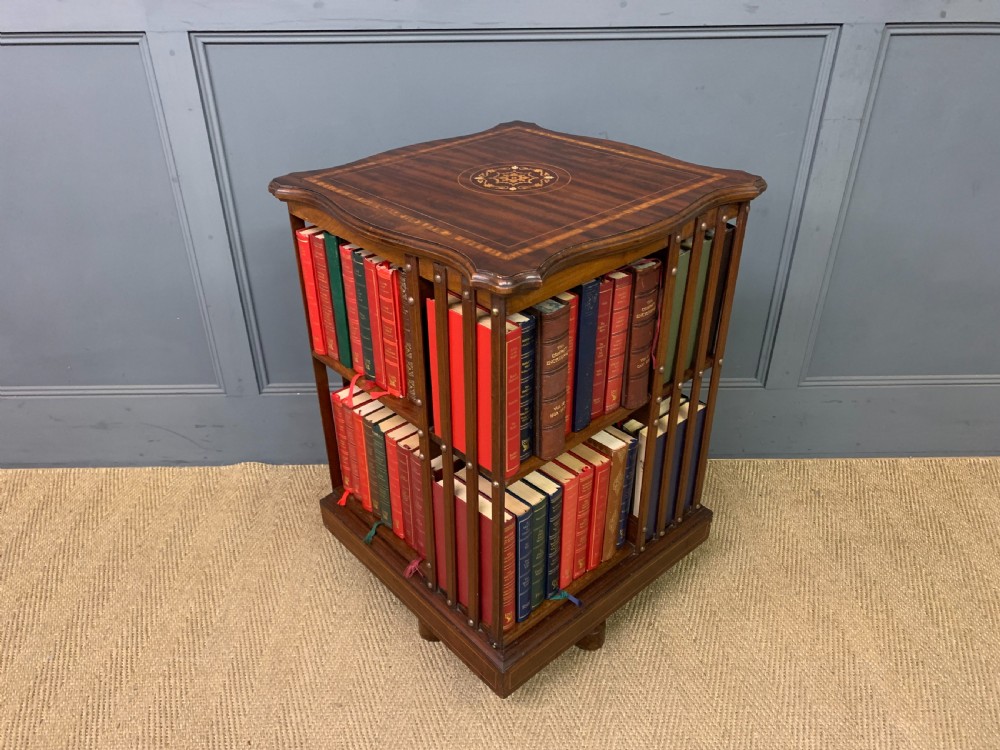 Inlaid Mahogany Revolving Bookcase View VII