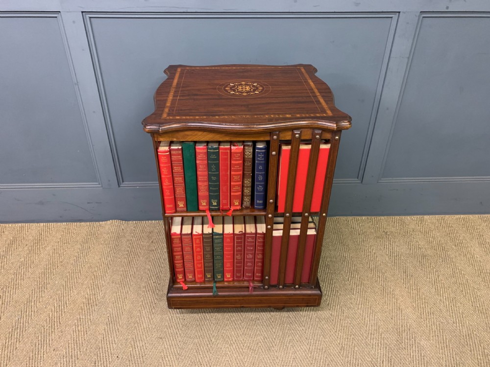 Inlaid Mahogany Revolving Bookcase View VIII