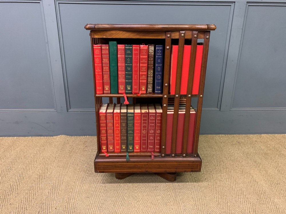 Inlaid Mahogany Revolving Bookcase View IX