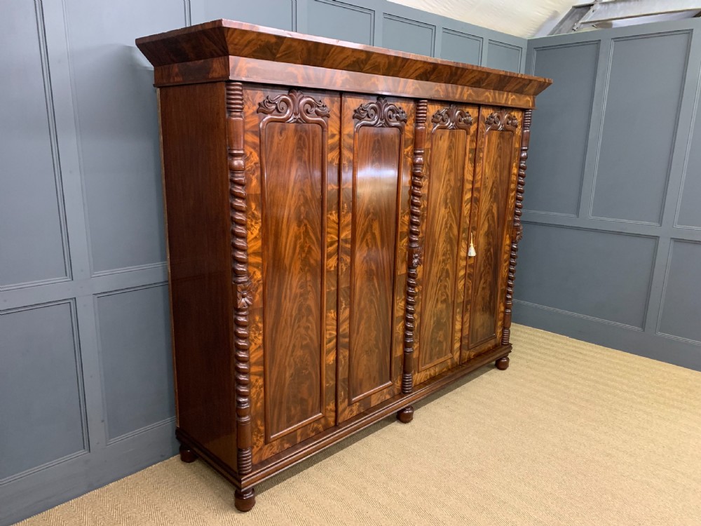 William IV Flame Mahogany Wardrobe View X