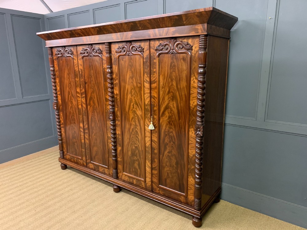 William IV Flame Mahogany Wardrobe View XI