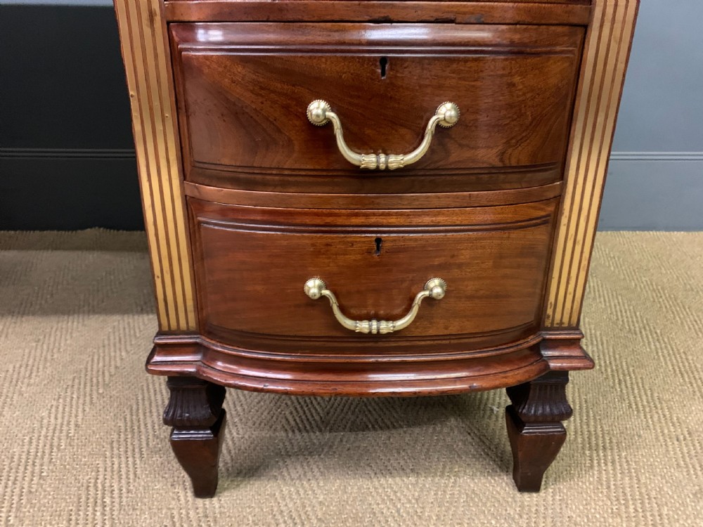 Fine Quality Brass Inlaid Mahogany Pedestal Desk View VIII