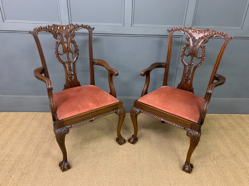 Pair of Chippendale Style Mahogany Armchairs View IV