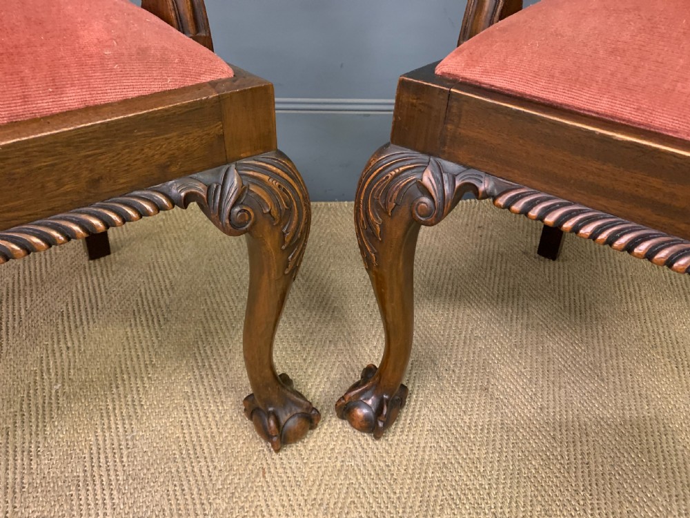 Pair of Chippendale Style Mahogany Armchairs View V