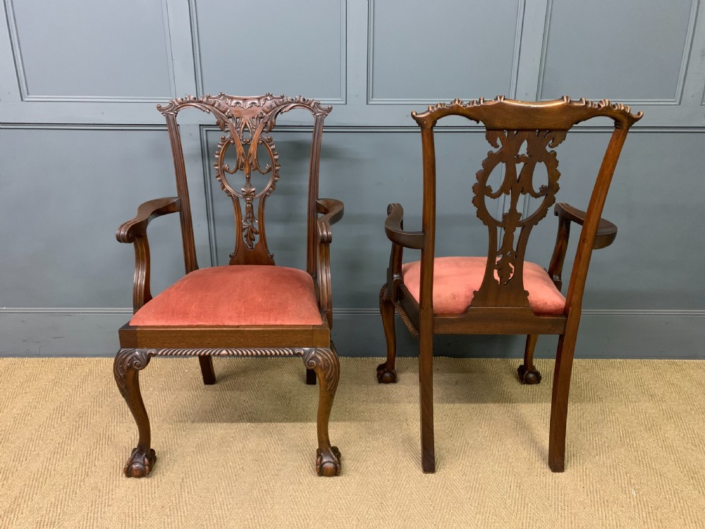 Pair of Chippendale Style Mahogany Armchairs View VII