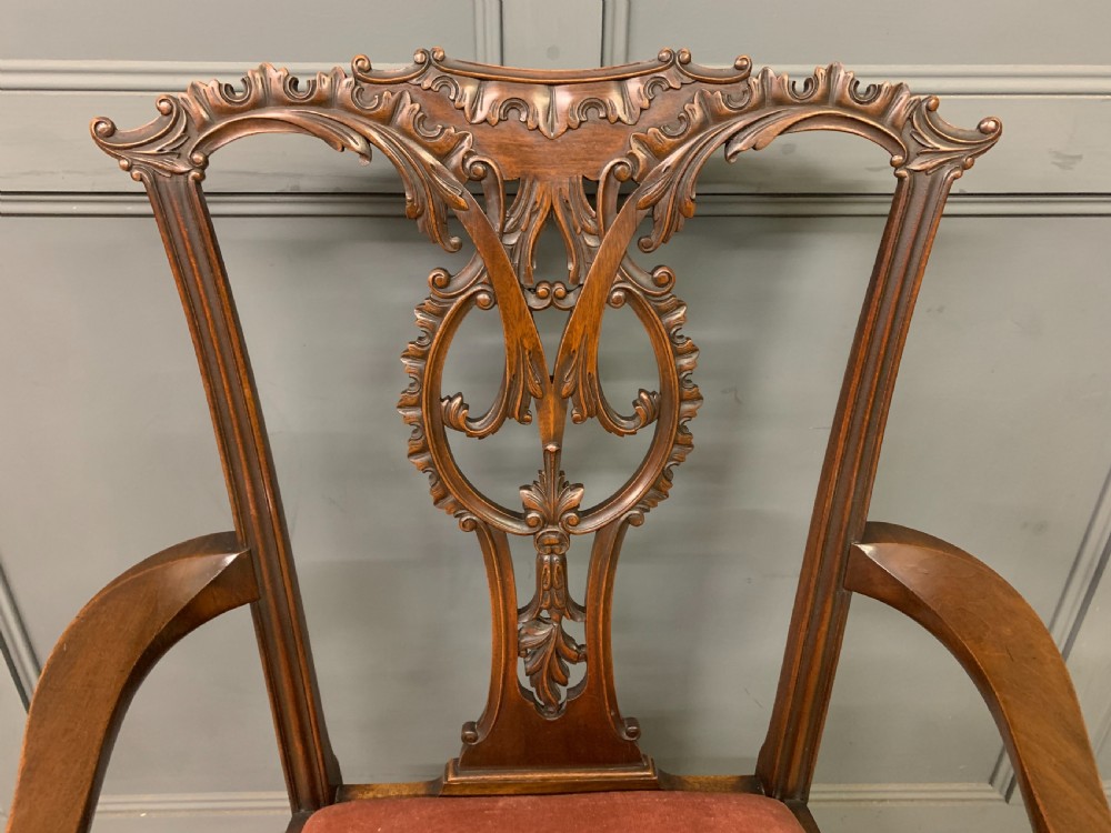 Pair of Chippendale Style Mahogany Armchairs View VIII