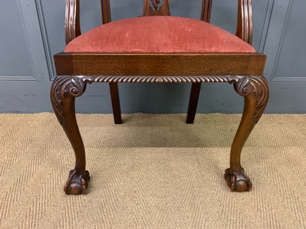 Pair of Chippendale Style Mahogany Armchairs View IX