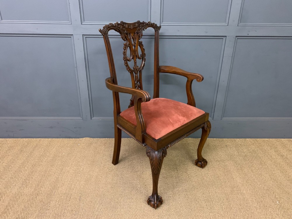 Pair of Chippendale Style Mahogany Armchairs View X
