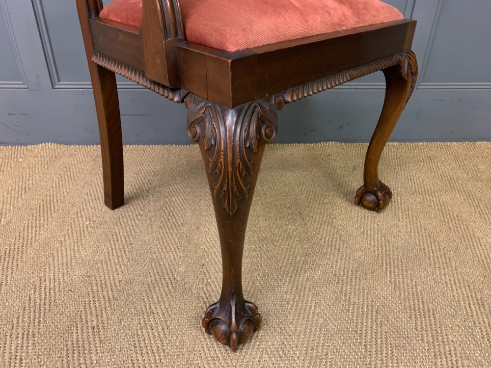 Pair of Chippendale Style Mahogany Armchairs View XI