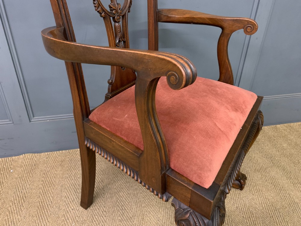 Pair of Chippendale Style Mahogany Armchairs View XII