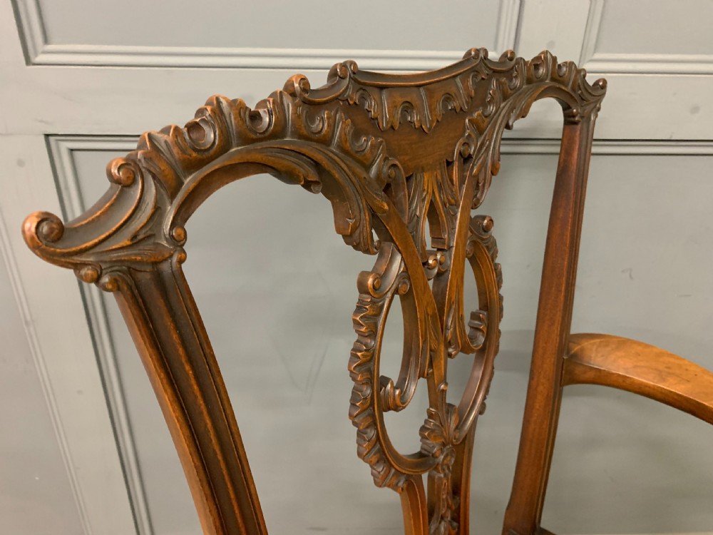 Pair of Chippendale Style Mahogany Armchairs View XIII