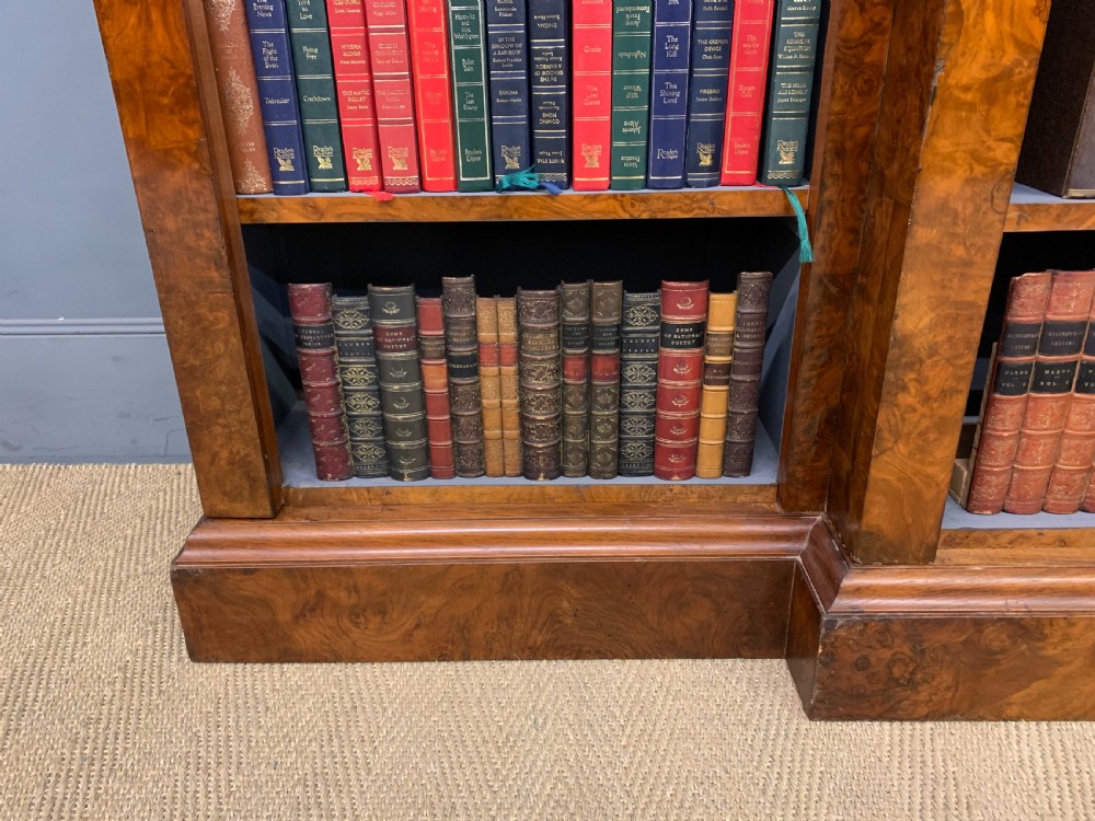 Victorian Burr Walnut Open Bookcase View IV
