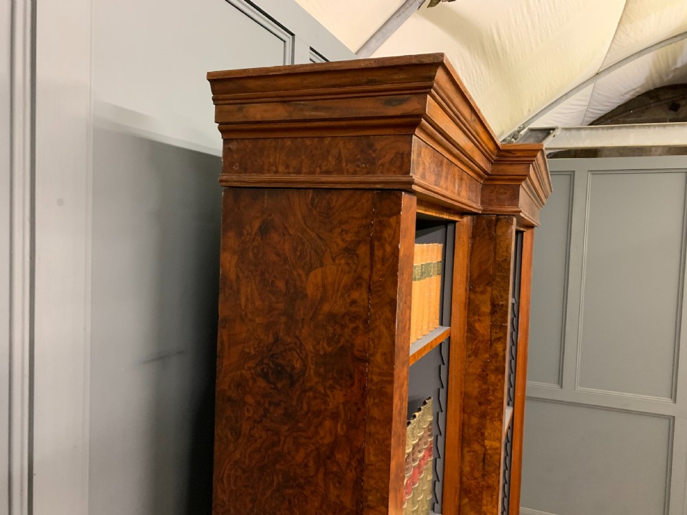 Victorian Burr Walnut Open Bookcase View V