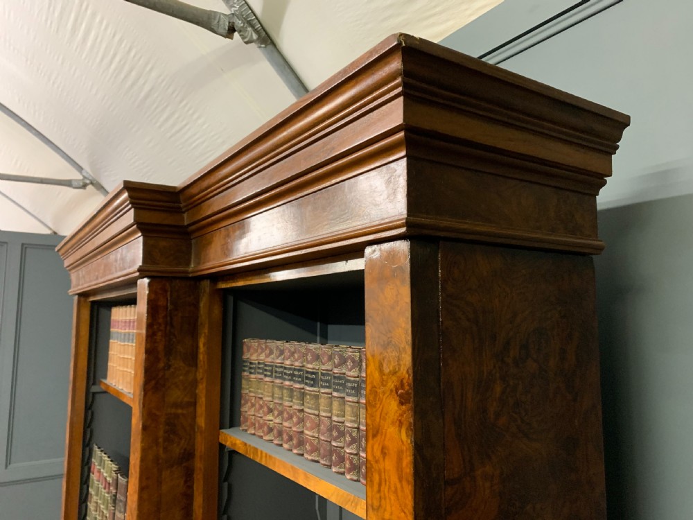 Victorian Burr Walnut Open Bookcase View VII