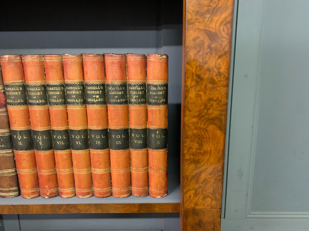 Victorian Burr Walnut Open Bookcase View VIII