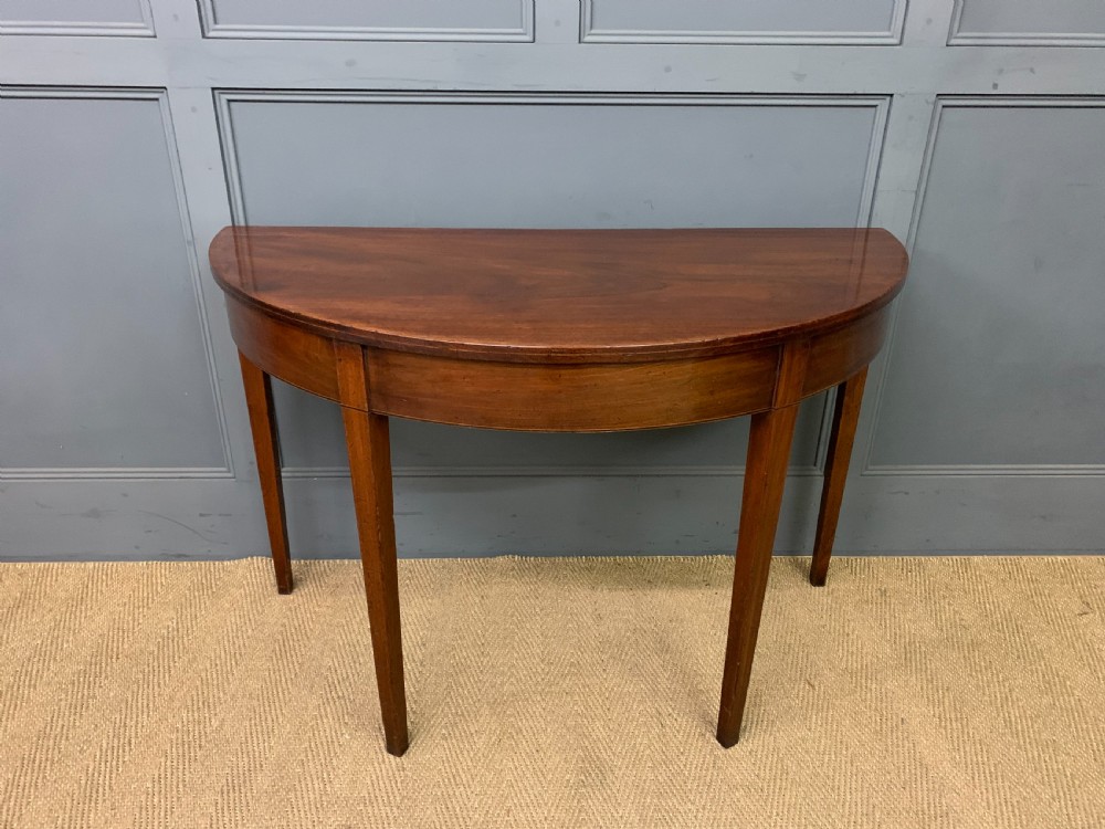 Pair of Georgian Mahogany Demi Lune Console Tables View VIII