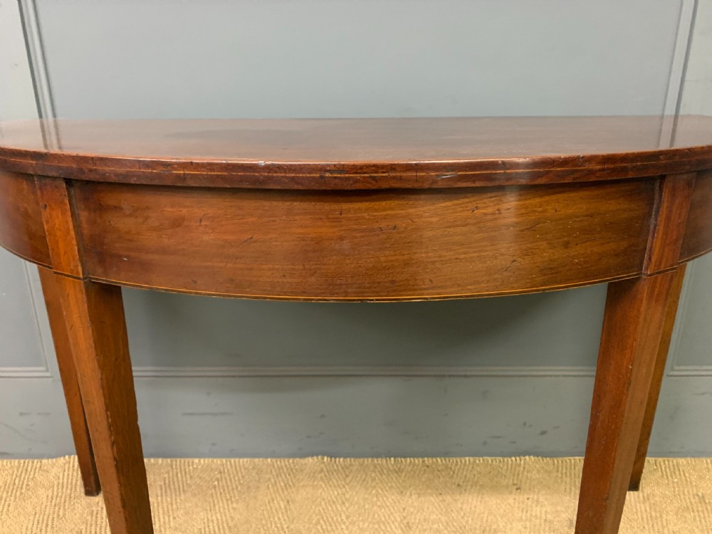 Pair of Georgian Mahogany Demi Lune Console Tables View IX