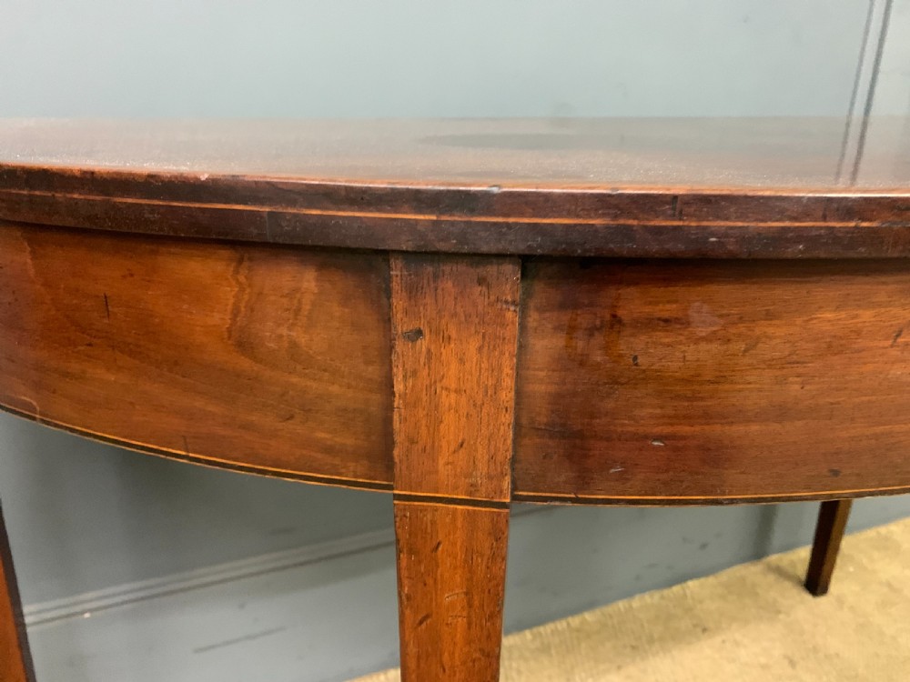 Pair of Georgian Mahogany Demi Lune Console Tables View XI