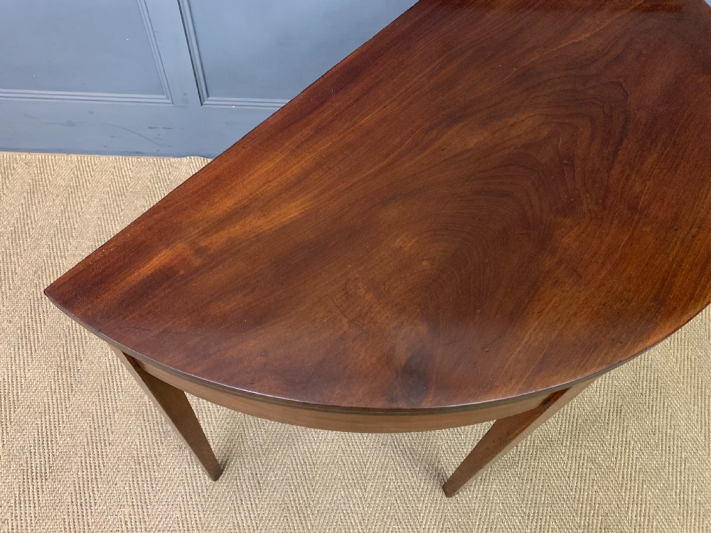Pair of Georgian Mahogany Demi Lune Console Tables View XIII