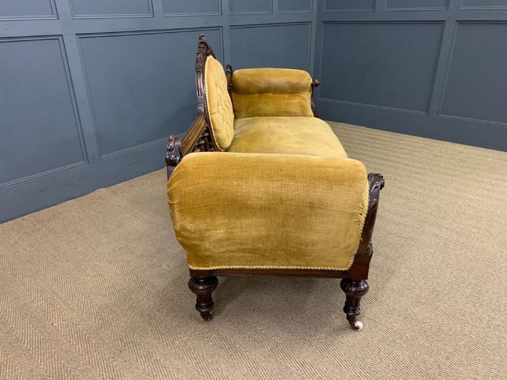 Victorian Upholstered Walnut Settee View XV
