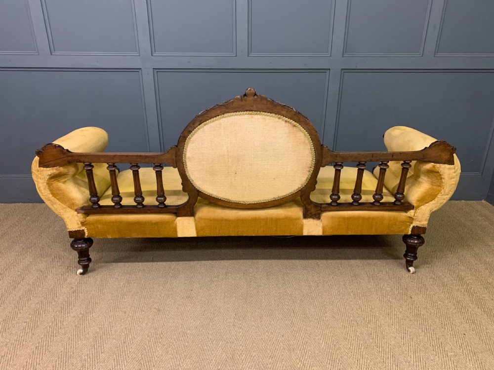 Victorian Upholstered Walnut Settee View XVII