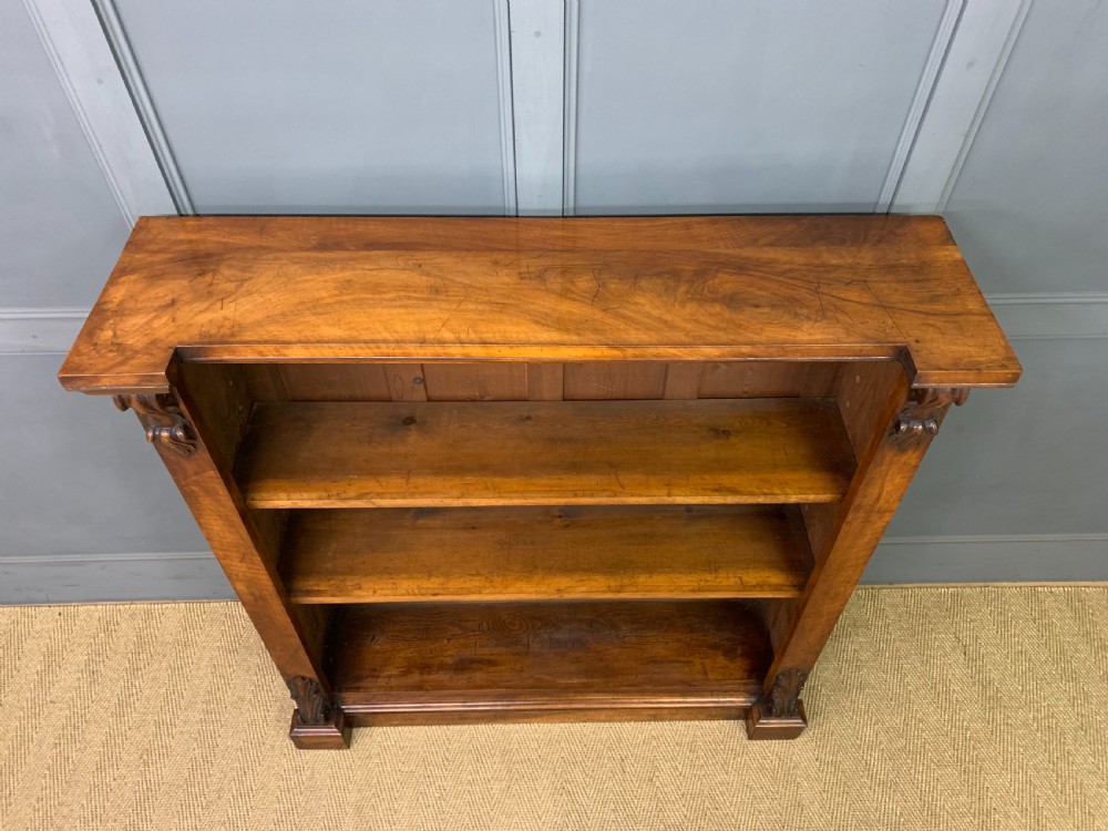 Victorian Figured Walnut Open Bookcase View III