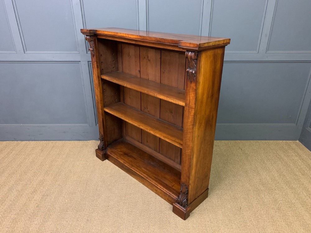 Victorian Figured Walnut Open Bookcase View V